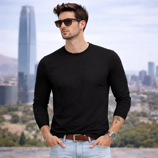 Polera Manga Larga 100% Algodon