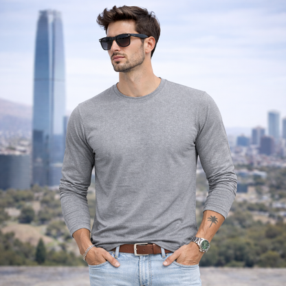Polera Manga Larga 100% Algodon