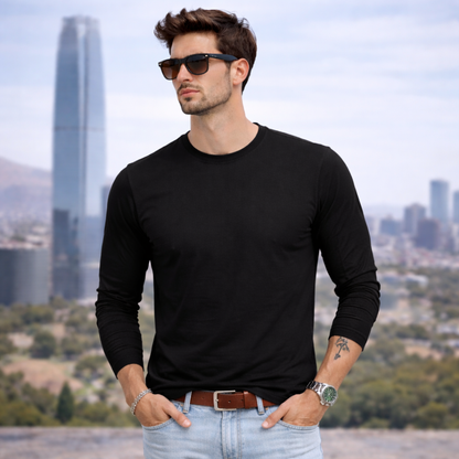 Polera Manga Larga 100% Algodon