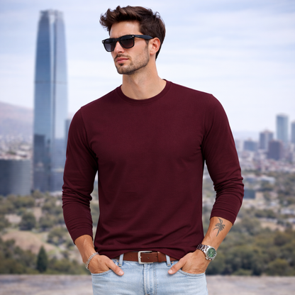 Polera Manga Larga 100% Algodon