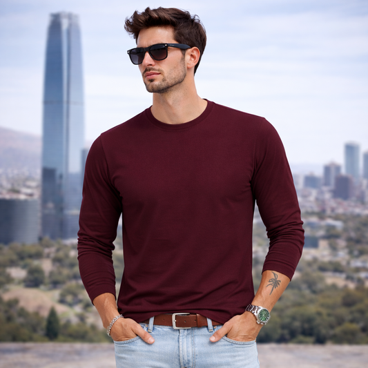Polera Manga Larga 100% Algodon