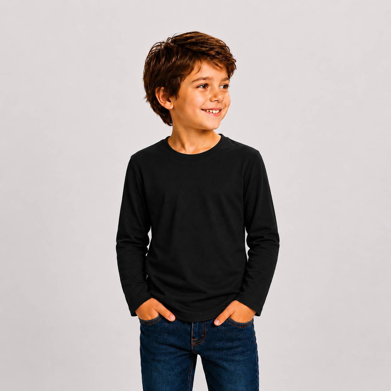 Polera 100% Algodón de Niño Manga Larga UNISEX