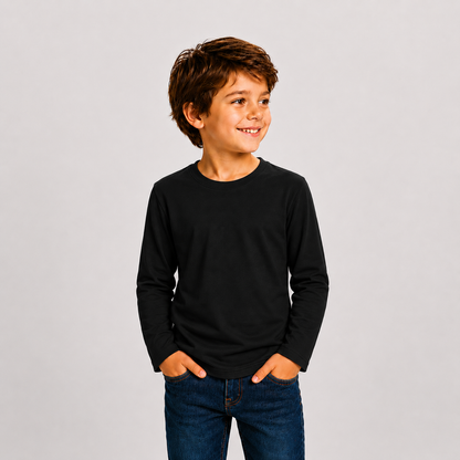 Polera 100% Algodón de Niño Manga Larga UNISEX