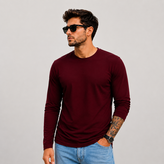 Polera Manga Larga 100% Algodon