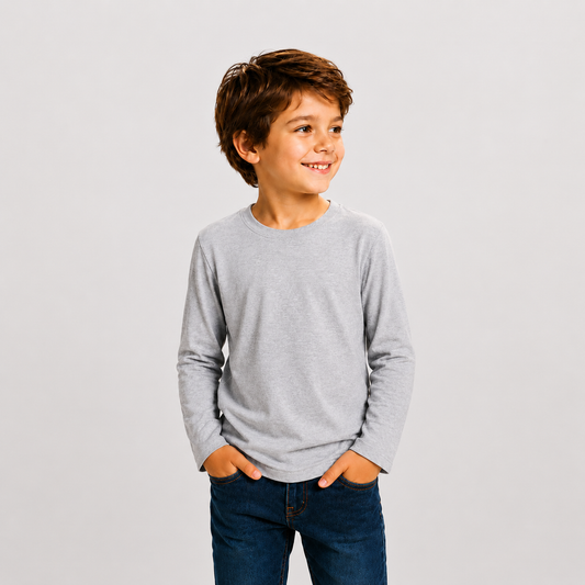 Polera 100% Algodón de Niño Manga Larga UNISEX