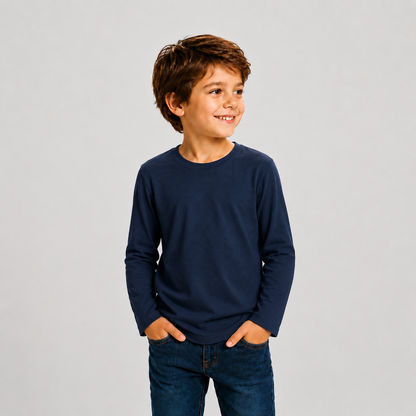 Polera 100% Algodón de Niño Manga Larga UNISEX