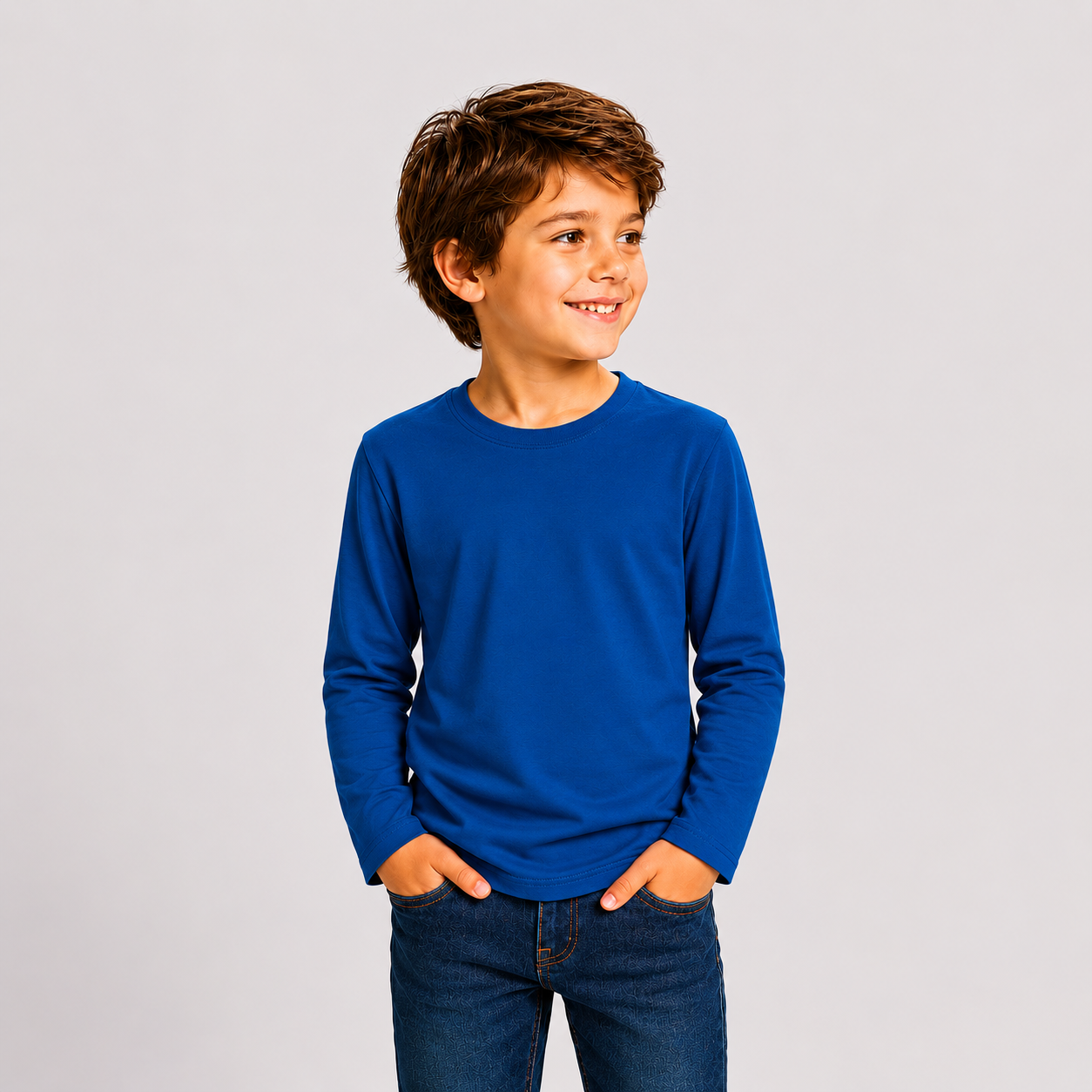 Polera 100% Algodón de Niño Manga Larga UNISEX