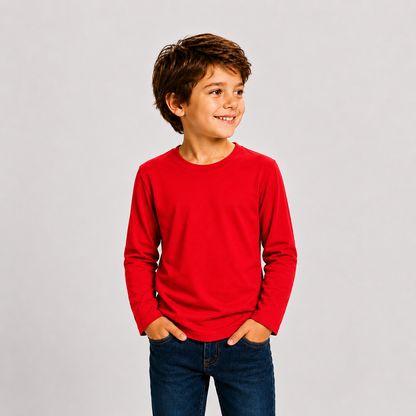 Polera 100% Algodón de Niño Manga Larga UNISEX