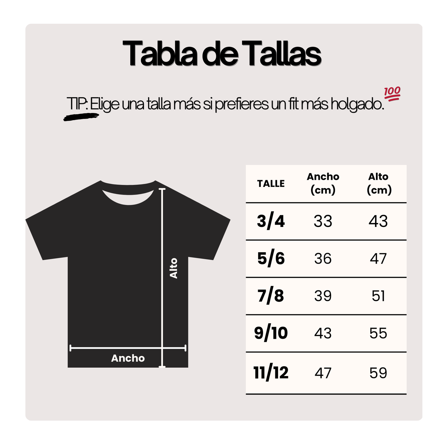 Polera 100% Algodon de Niño